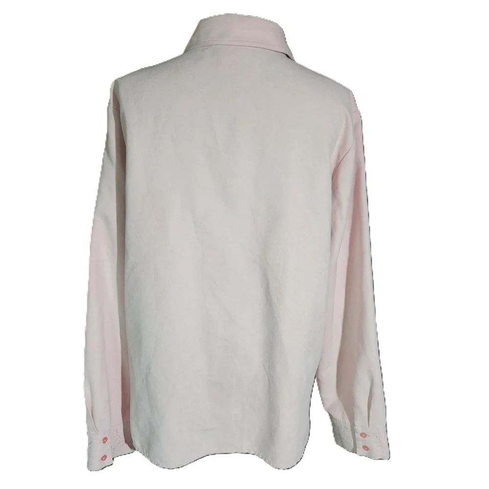 Relativity Pink Floral Embroidered Button Down Shirt XL
